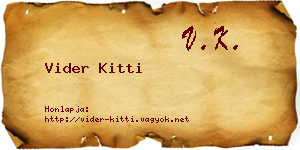 Vider Kitti névjegykártya