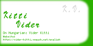 kitti vider business card